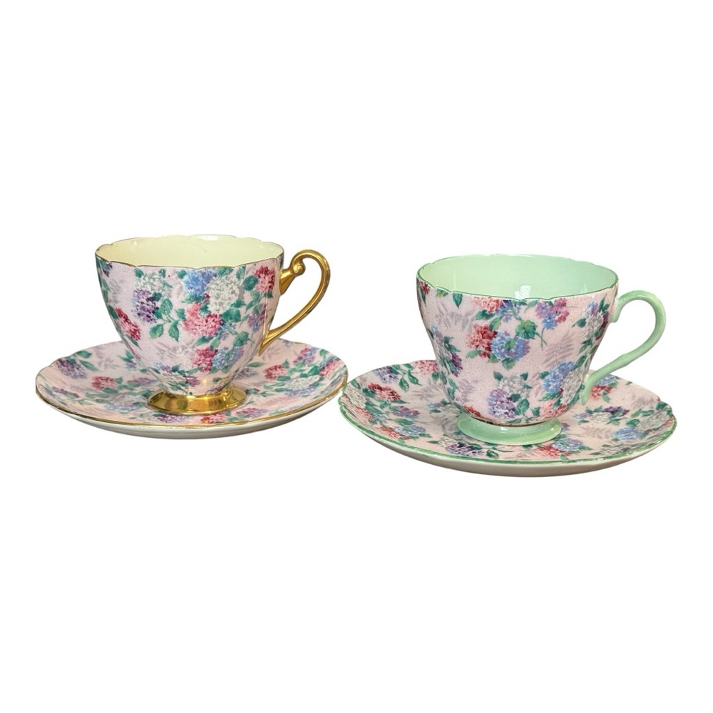 VINTAGE Shelley Summer Glory Tea Cup and Saucer Set 💐